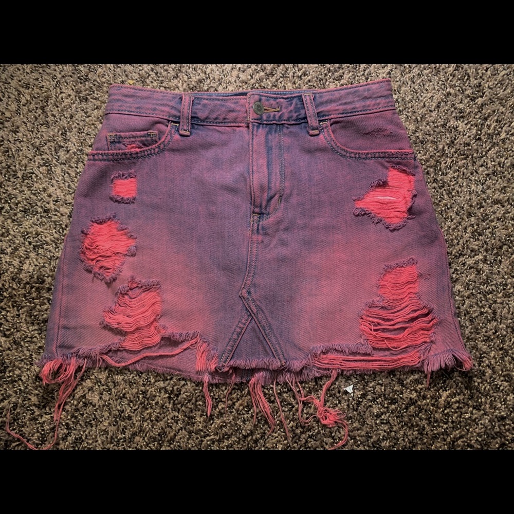 Pink jean skirt